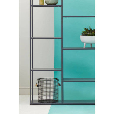 Grey Metal Multi Tier Shelf Unit
