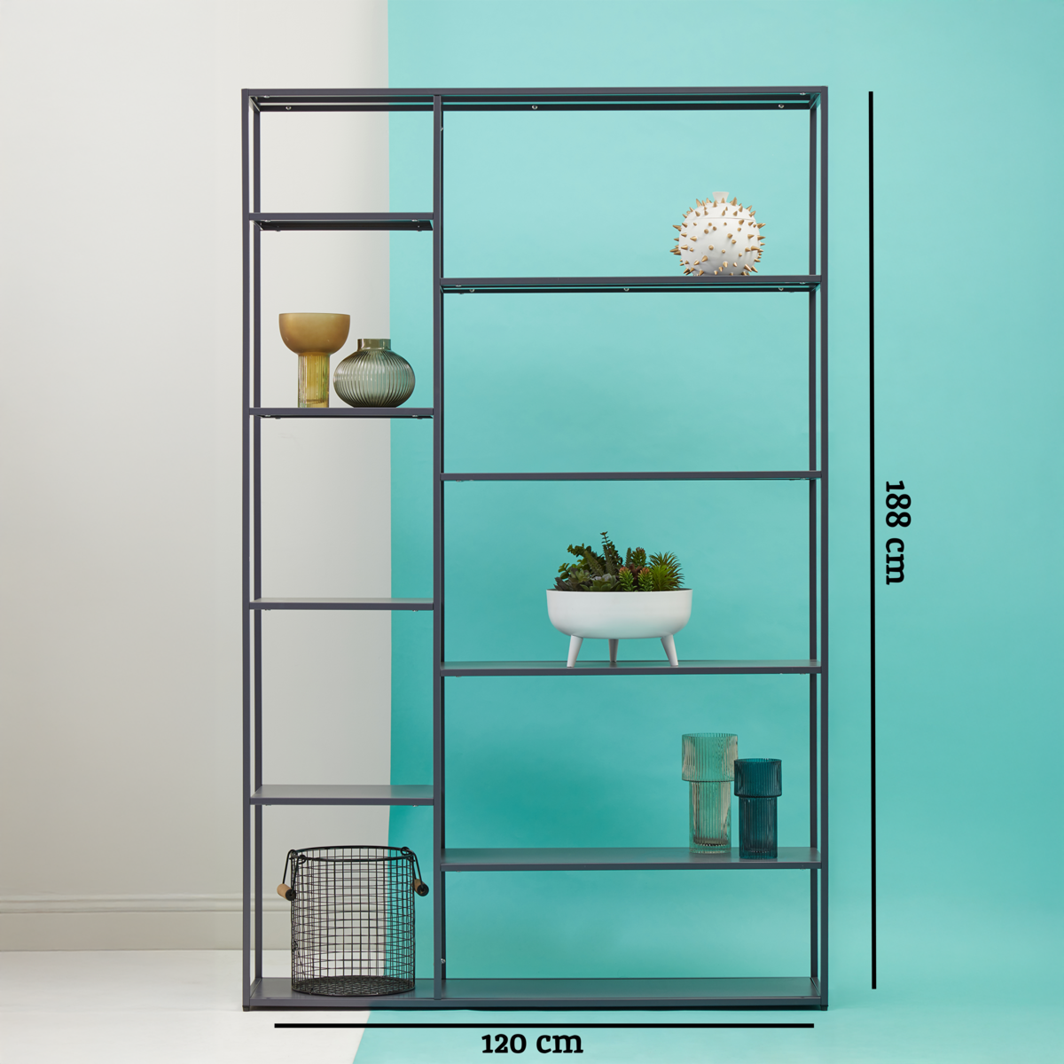 Grey Metal Multi Tier Shelf Unit