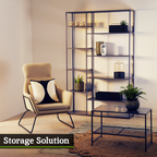 Grey Metal Multi Tier Shelf Unit