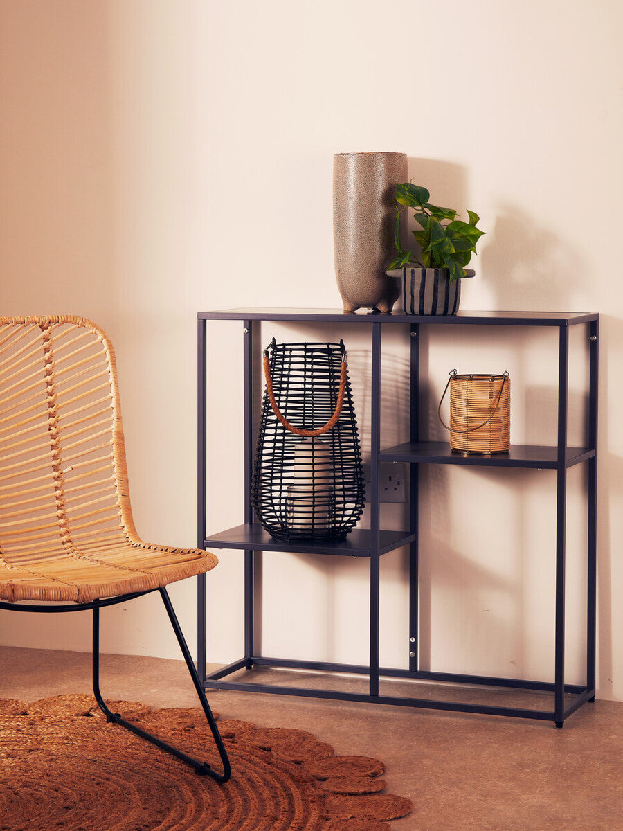 Grey Metal Three Tier Shelf Unit