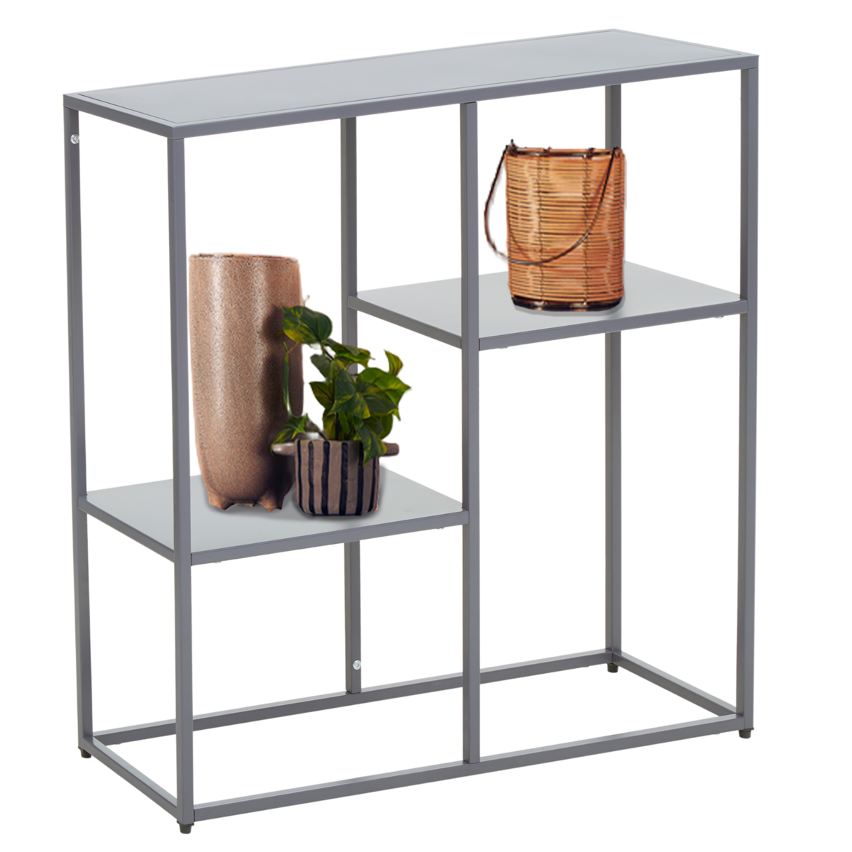 Grey Metal Three Tier Shelf Unit