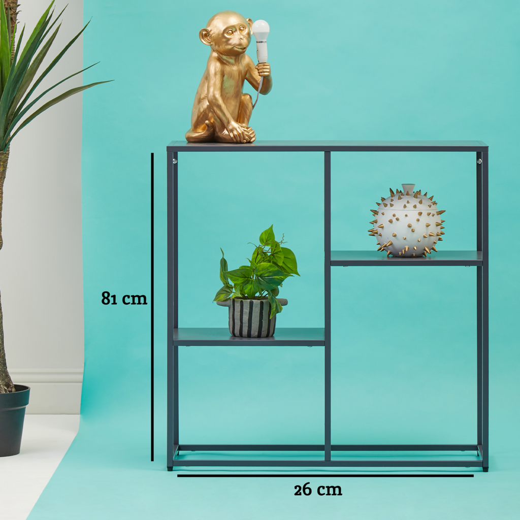 Grey Metal Three Tier Shelf Unit