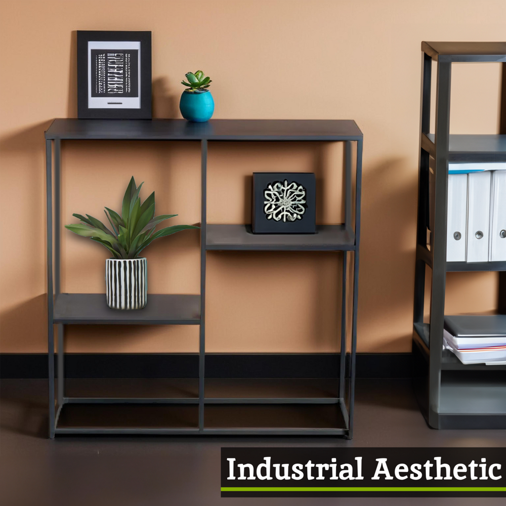 Grey Metal Three Tier Shelf Unit