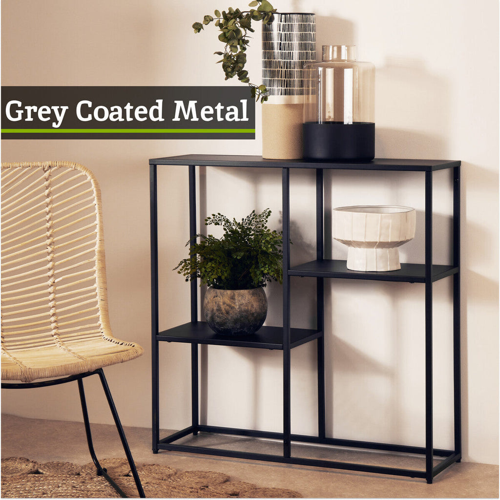 Grey Metal Three Tier Shelf Unit