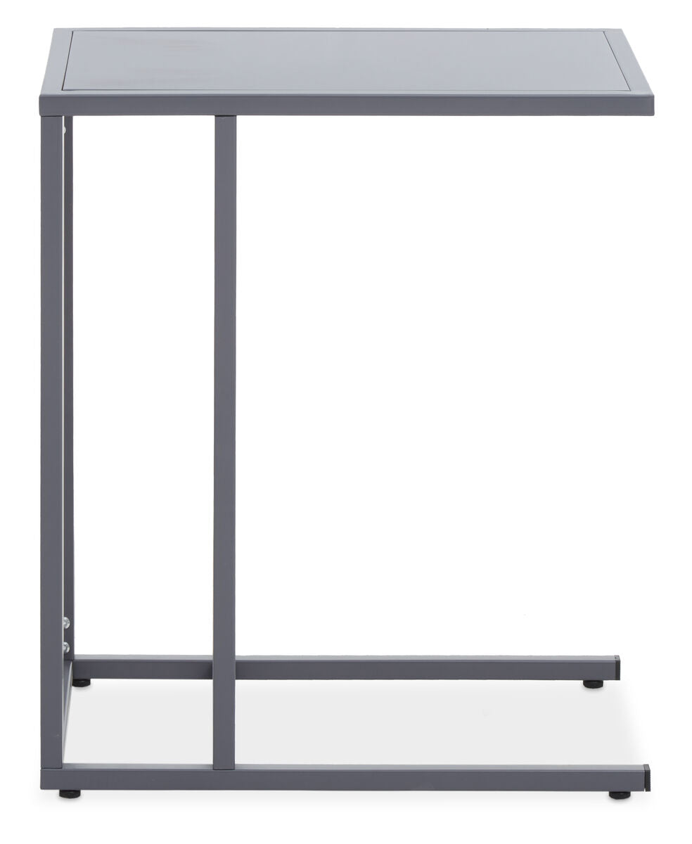 Grey Metal C Shape Side Table