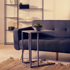 Grey Metal C Shape Side Table