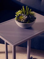 Grey Metal C Shape Side Table