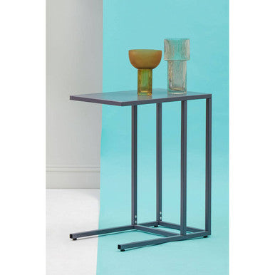 Grey Metal C Shape Side Table