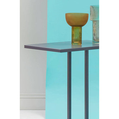 Grey Metal C Shape Side Table