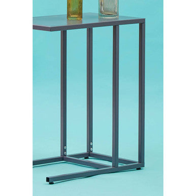 Grey Metal C Shape Side Table
