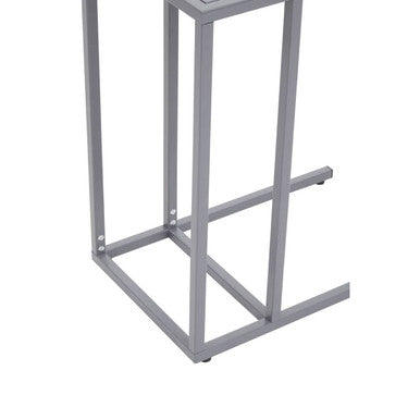 Grey Metal C Shape Side Table