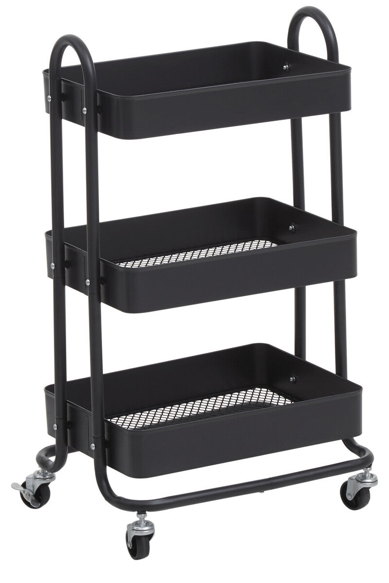 Black Metal Three Tier Trolley