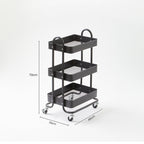 Black Metal Three Tier Trolley