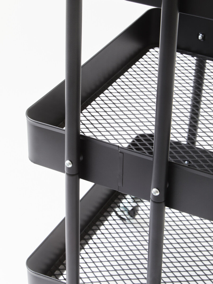 Black Metal Three Tier Trolley