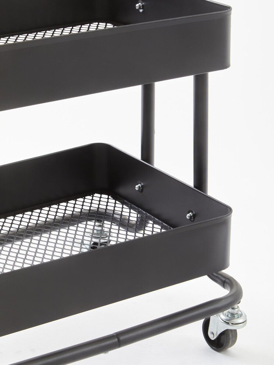 Black Metal Three Tier Trolley