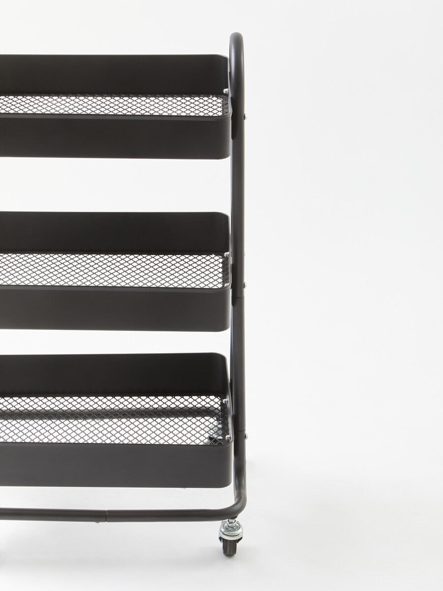 Black Metal Three Tier Trolley