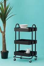 Black Metal Three Tier Trolley