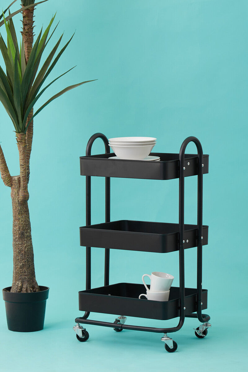 Black Metal Three Tier Trolley