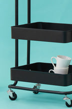 Black Metal Three Tier Trolley