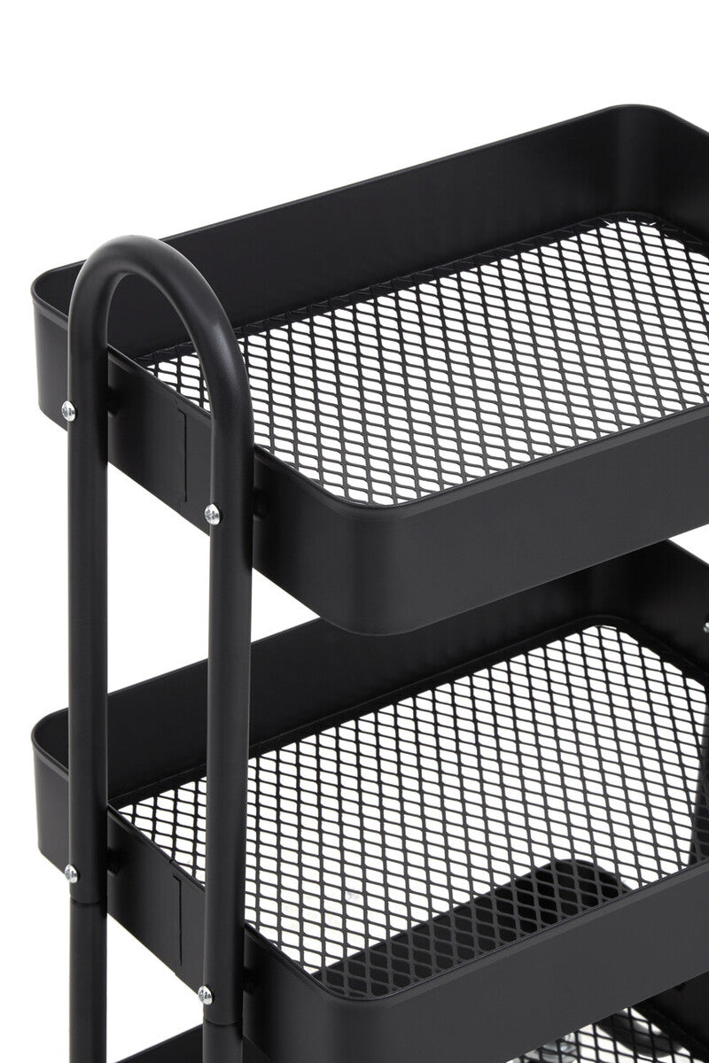Black Metal Three Tier Trolley