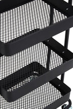 Black Metal Three Tier Trolley