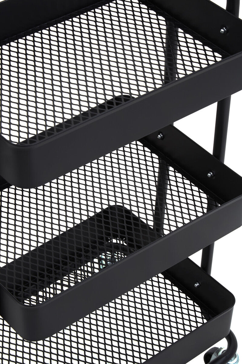 Black Metal Three Tier Trolley