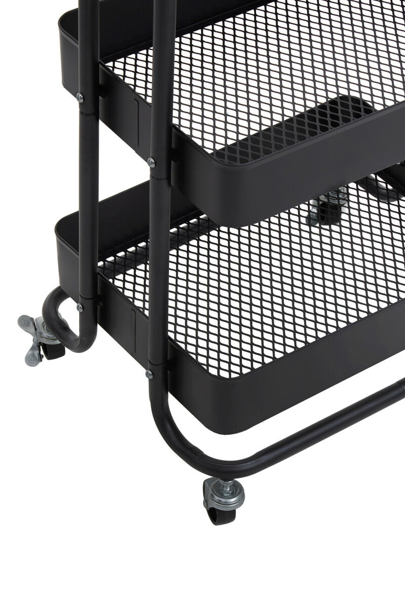 Black Metal Three Tier Trolley