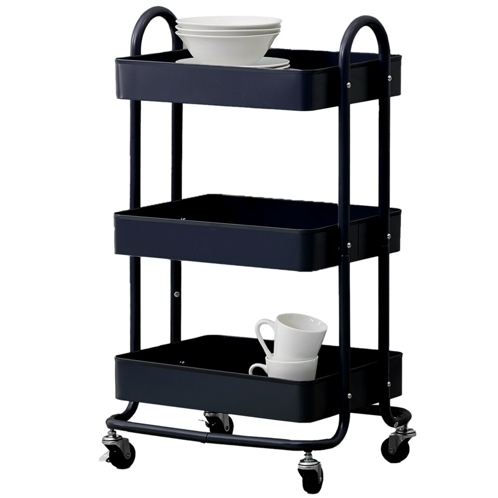 Black Metal Three Tier Trolley