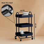 Black Metal Three Tier Trolley