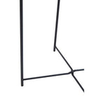 Black Powder Coated Metal Round Side Table with Intersecting Cross Base