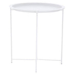 White Metal Round Side Table