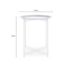 White Metal Round Side Table