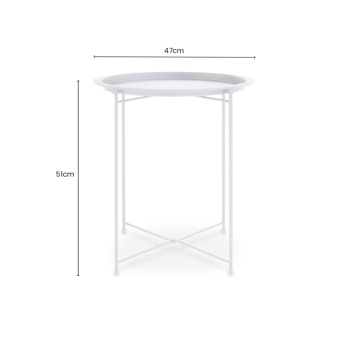 White Metal Round Side Table