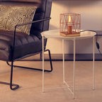 White Metal Round Side Table