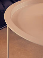 White Metal Round Side Table