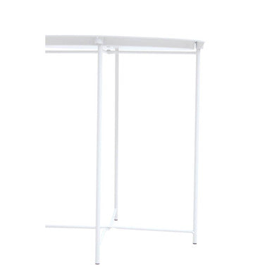 White Metal Round Side Table