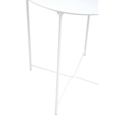 White Metal Round Side Table