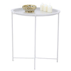 White Metal Round Side Table