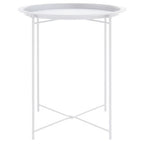 White Metal Round Side Table