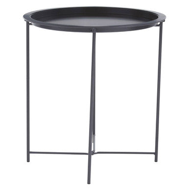 Grey Metal Round Side Table