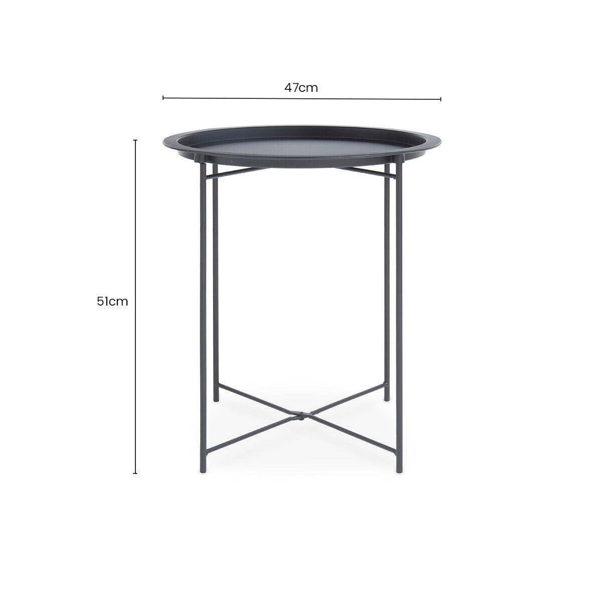 Grey Metal Round Side Table
