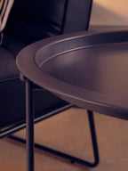 Grey Metal Round Side Table