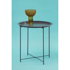 Grey Metal Round Side Table