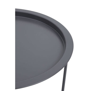 Grey Metal Round Side Table