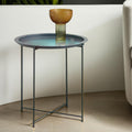 Grey Metal Round Side Table