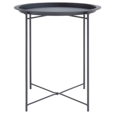 Grey Metal Round Side Table
