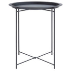 Grey Metal Round Side Table