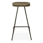 Wooden Bar Stool with Black Finish Legs
