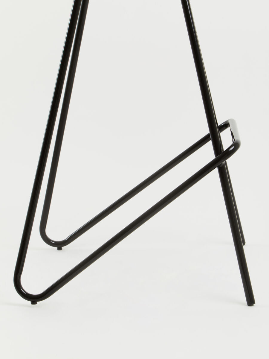 Wooden Bar Stool with Black Finish Legs