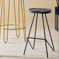 Wooden Bar Stool with Black Finish Legs